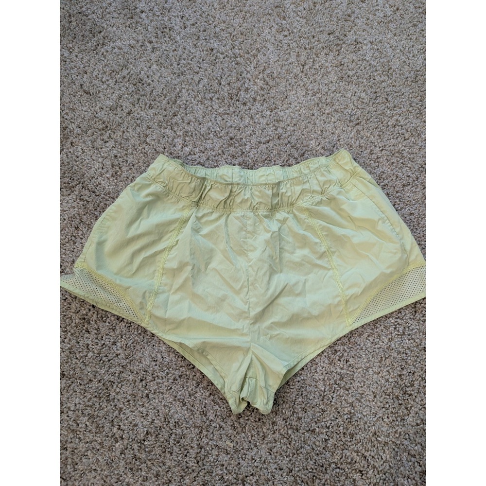 OFFLINE by Aerie Women Lime Green Mesh Trim Smocked Running Shorts Size Medium